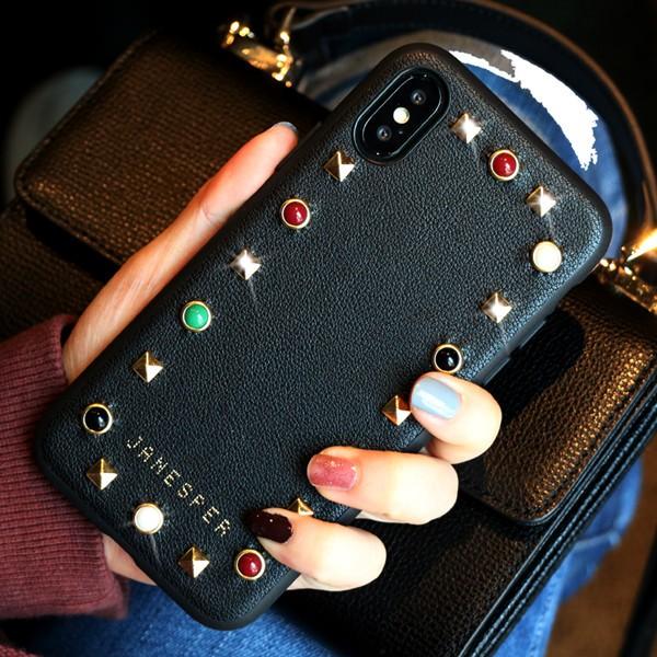 Iphonex Iphone7 Iphone8 Iphone6 6s Plus ケース スタッズ ビジュー デコケース 個性 かっこいい お洒落 可愛い アイフォン レザーケース Iphonex 590 ベネックスストア 通販 Yahoo ショッピング