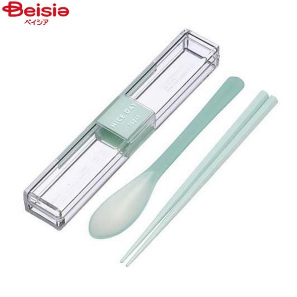 レジャー用品 岩崎工業 とっても強いケース＆スプーン 18cm箸付き ミントグリーンH-600MT(1セット)×1個