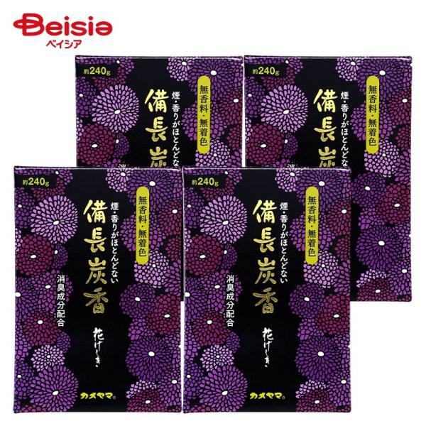 カメヤマ 花げしき 備長炭 黒徳用 大型 240g×4個 |  お線香 お供え お墓参り 仏壇 お線香立て 炭お線香 備長炭 線香セット 匂い 仏具 お香