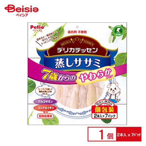 他サイト： ペティオ ペティオ デリカテッセン 蒸しササミ 7歳からのやわらか健康ケア 2本入×7パック×1個 ペットの商品画像
