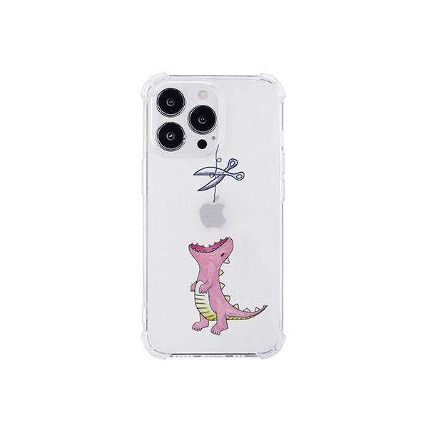 AKAN ソフトタフケース for iPhone 14 Pro はらぺこザウルス ピンク