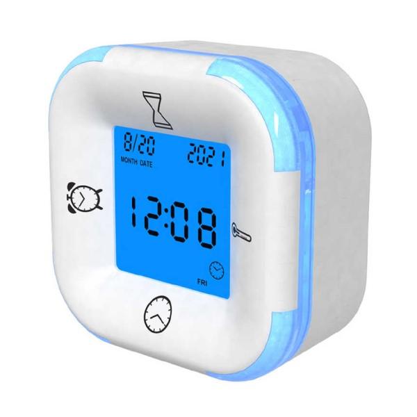 回転式デジタル置き時計 ホワイト 保土ヶ谷電子販売 AC-KTK-1WH 回転式デジタル置き時計 ホワイト 保土ヶ谷電子販売 AC-KTK-1WH