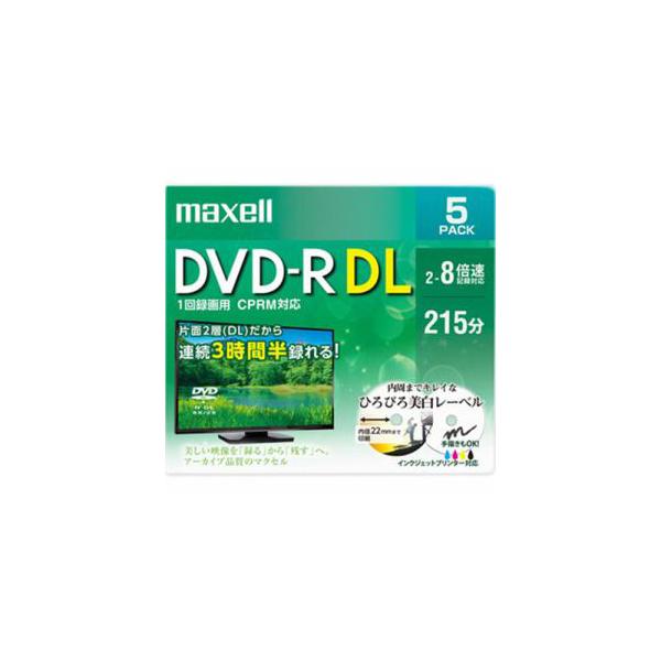 maxell DRD215WPE5S 8�{���Ή�DVD-R DL 215�� 5���p�b�N
