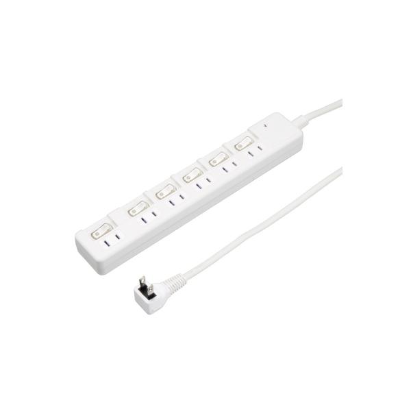 YAZAWA 雷ガード付6個口節電タップ2mホワイトH8KS662WH : B YAZAWA 雷ガード付6個口節電タップ2mホワイトH8KS662WH : B