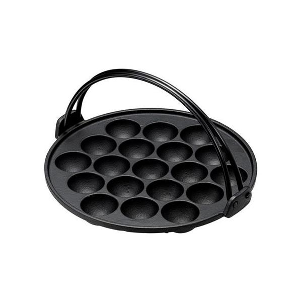 デリッシュ・ライフ 鉄鋳物たこ焼き器19穴・ツル付 ガス火専用