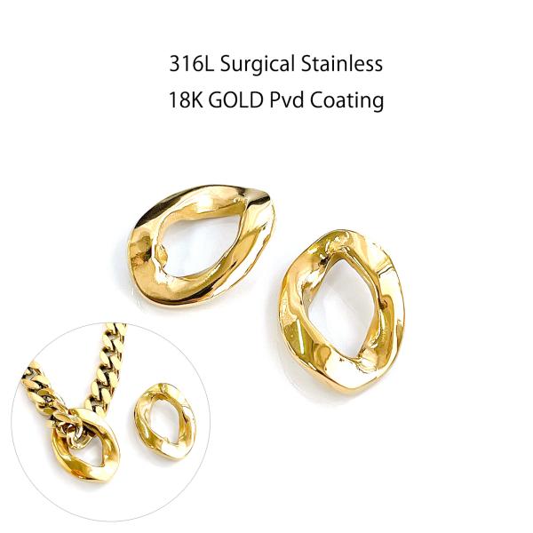 1個】約13.5*18mm 歪み ツイスト 楕円形 シンプル ペンダント チャーム