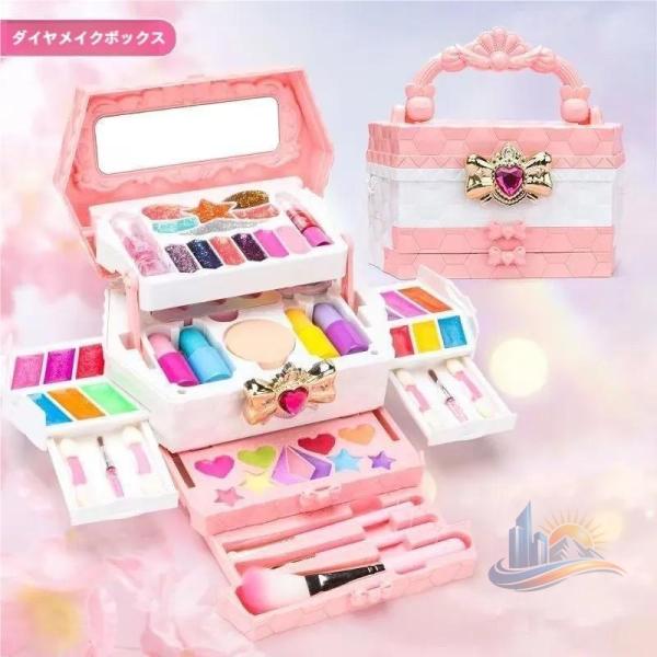 おもちゃ メイクアップ セット キッズ 子供 安全 化粧ごっこ アドバンスト おままごと プレゼント 無毒 洗える 子ども 家庭用 業務用 日常使い 省スペース