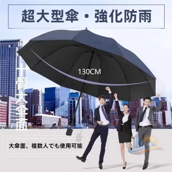 レディース メンズ 130cm 直径130cm 折りたたみ傘(3つ折) 折りたたみ 折り畳み アドバンスト 折りたたみ傘 日傘 雨傘 晴雨兼用傘 ビッグサイズ ビジネス 手動傘
