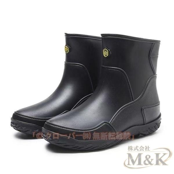 レインブーツ 防水 メンズショートブーツ 台風 レインシューズ ワークブーツ M＆K（株） ショート丈梅雨 滑らない 作業靴 長靴 軽量 雨 雪