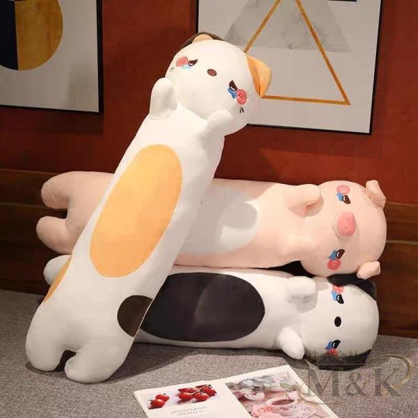 漫画猫ソフトぬいぐるみロング スロー枕人形のおもちゃ 子供の誕生日のためのかわいいぬいぐるみギフト M＆K（株） 子猫の抱き枕 C 家庭用