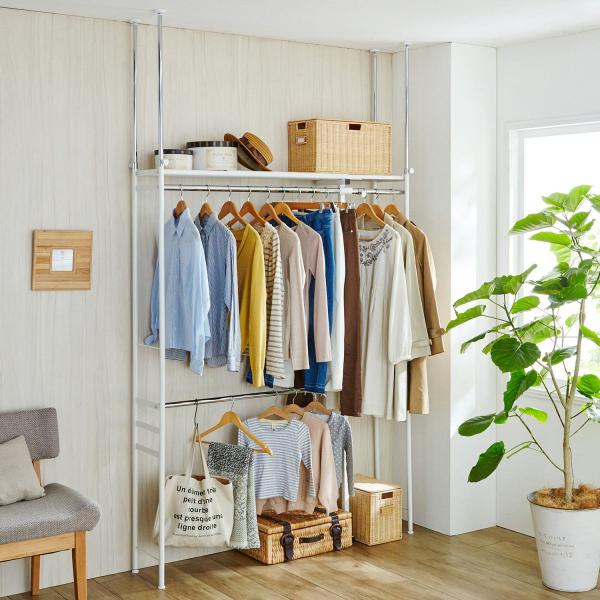 今だけ限定価格 ウォークイン ツッパリ クローゼットハンガーラック棚1段 スーパーワイド 短納期 早者勝ち Moenvironment Org