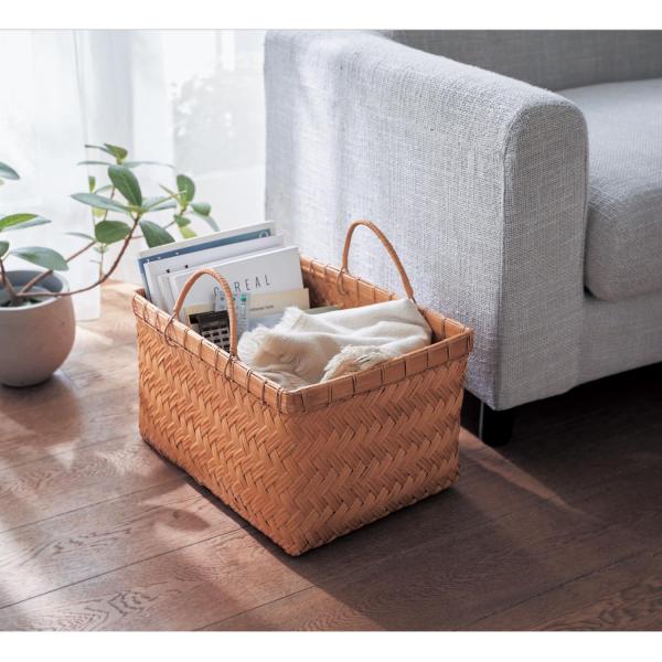 ベルメゾン（BELLE MAISON） バスケット 収納バスケット ラタン