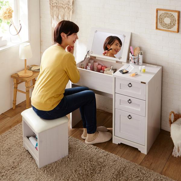 木目調ドレッサー（スツール別売有） 木目調ドレッサー＆スツールセット : ベルメゾン Yahoo!ショッピング店