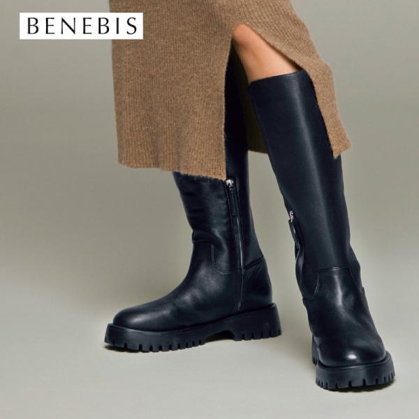 BENEBIS✨ベネビス✨ロングブーツ✨サイドジップ✨ブラウン系✨美品 