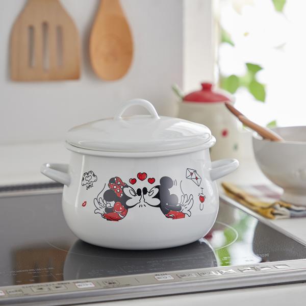 Disney（ディズニー） ホーローの両手鍋（16cm）「ミッキー＆ミニー