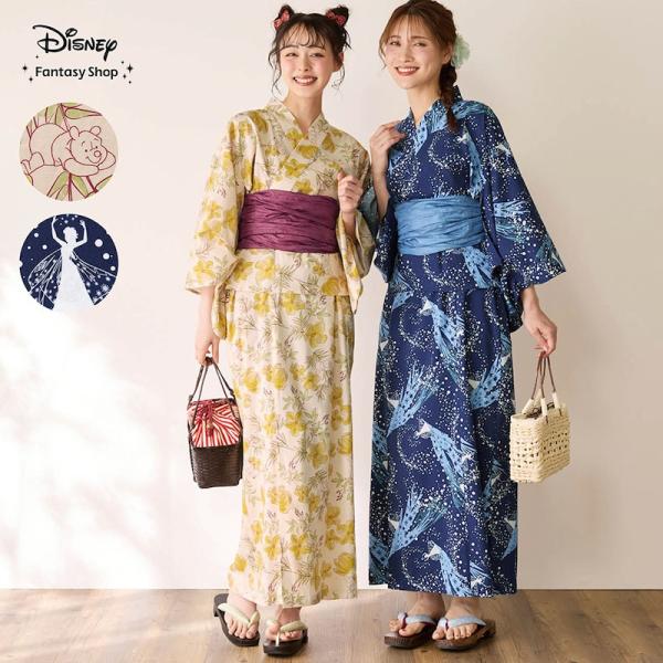 浴衣 レディース ゆかた ワンピース レディース浴衣 レディースワンピース レディース浴衣 Disney ディズニー ワンピース ２WAY浴衣 S M L LL おしゃれ