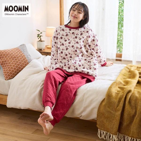 パジャマ レディース ルームウェア 長袖 キルトパジャマ ワンマイルウェア 秋 冬 ムーミン MOOMIN キャラクター 部屋着 寝巻 上下セット おしゃれ