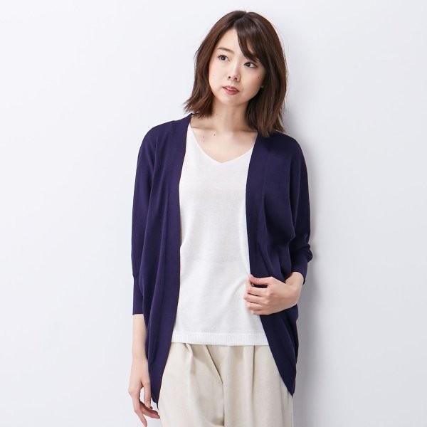 カーディガン レディース ニット ゆったりドルマン綿１００ トッパ カーディガン ネイビー ベルメゾン Paypayモール店 通販 Paypayモール