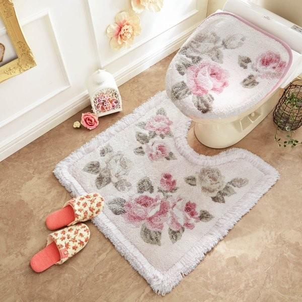 トイレマット スワロフスキー 花柄 洗える すべりにくい 上品 エレガント おしゃれ 日本製 ピンク 標準マットのみ ベルメゾン Paypayモール店 通販 Paypayモール