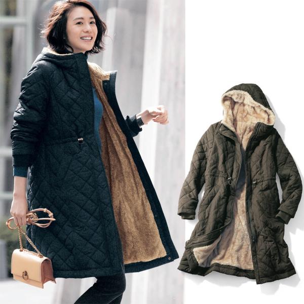 ベルメゾン 軽くて暖かい保温中わた入り裏ボアベンチコート コート レディース 大きいサイズ 30代 40代 50代 中わた 裏ボア 洗える 保温 軽量 ベンチコート おしゃれ カーキ S M L Ll 3l 代購幫