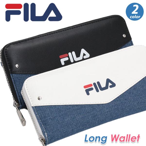 FILA（フィラ） 財布 長財布 デニムレター ラウンド長財布 ウォレット
