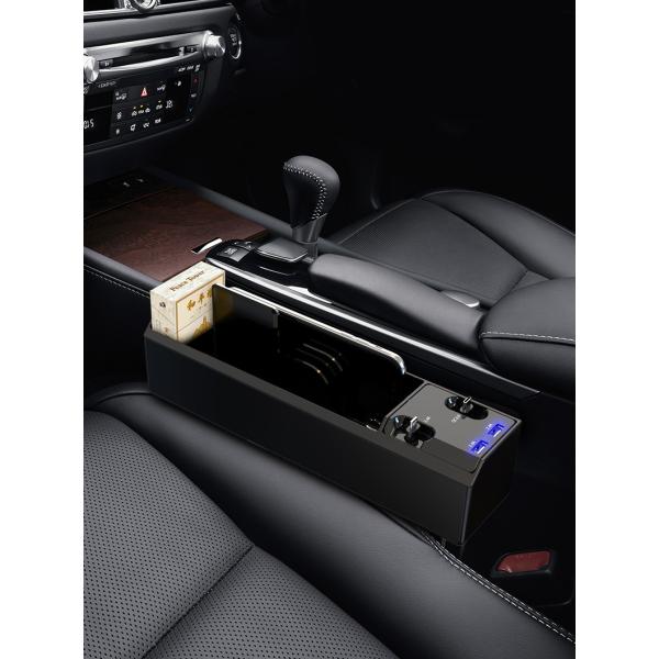 サイド収納ボックス 収納ボックス 車載用 便利グッズ 携帯収納箱 壁掛け 車用 最新最全の 荷物収納 運転席 Iphone充電ケーブル付き 助手席 隙間 収納 小物入れ 落下防止