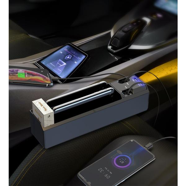 サイド収納ボックス 収納ボックス 車載用 便利グッズ 携帯収納箱 壁掛け 車用 最新最全の 荷物収納 運転席 Iphone充電ケーブル付き 助手席 隙間 収納 小物入れ 落下防止