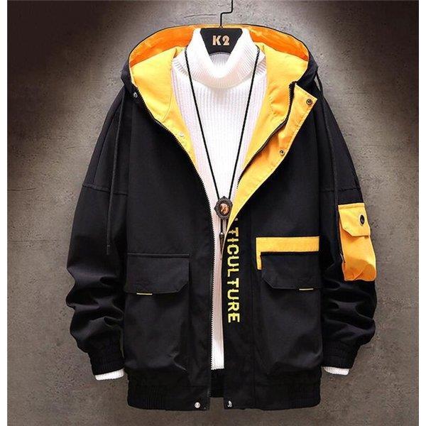 ギフト ポケット付き 厚手 トップス 英語 大きいサイズ ショートジャケット メンズ ジャケット かっこいい アウター ジャケット フード付き 冬 春 秋 アウター カジュアル コート アウター Oyostate Gov Ng