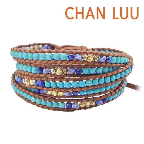 CHAN LUU チャンルー 新品 ブレスレット マルチストーン 5連 ラップ マルチストーンシルバー ミックス 5連ラップブレスレット チャン