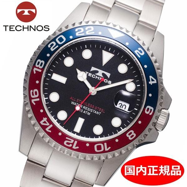 テクノス TECHNOS 腕時計 10気圧防水ダイバー メンズ TSM412NB