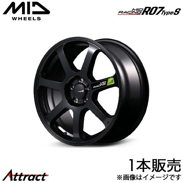 MID レーシングR07 TypeS SX4 S-CROSS YA22S アルミホイール 1本(17×7J 5-114.3 +48 セミグロスブラック)マルカ 