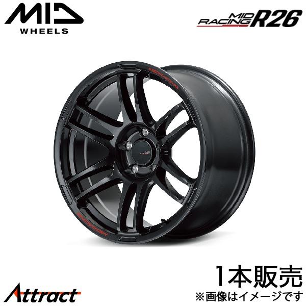 MID レーシングR26 SX4 S-CROSS YA22S アルミホイール 1本(17×7J 5-114.3 +48 クリスタルブラック)マルカ RACING