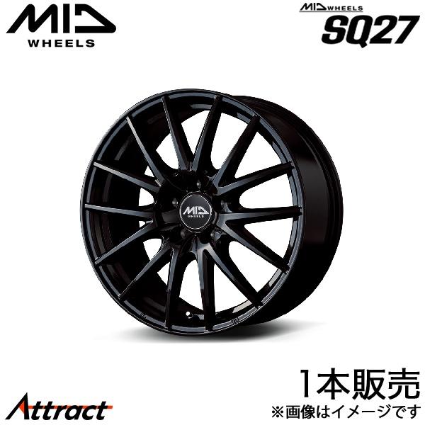 MID SQ27 SX4 S-CROSS YA22S アルミホイール 1本(17×7J 5-114.3 +48 メタリックブラック)マルカサービス ホイール単体