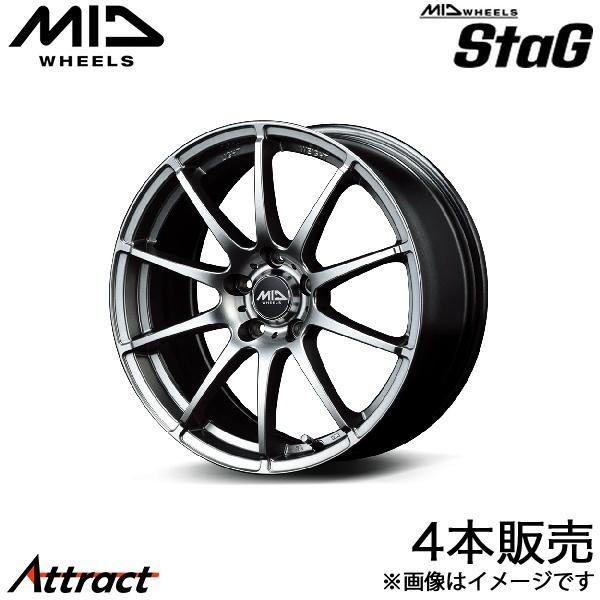 MID スタッグ ロードスター NCEC アルミホイール 4本(17×7J 5-114.3 +53 メタリックグレー)マルカサービス ホイール単体 StaG