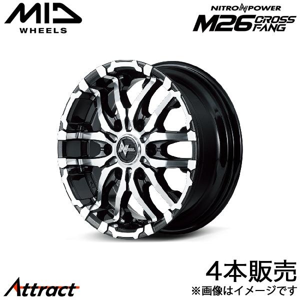 MID ナイトロパワーM26クロスファング ボンゴブローニイバン 200系 アルミホイール 4本(15×6J 6-139.7 +33 ブラックメタリック)