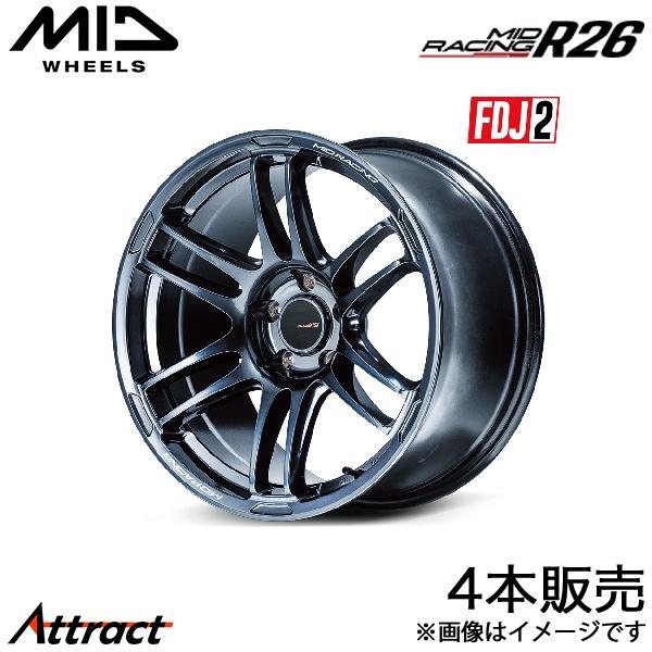 MID レーシングR26 エクシーガクロスオーバー7 YAM アルミホイール 4本(17×7J 5-100 +48 ディープチタンシルバー)マルカ RACING