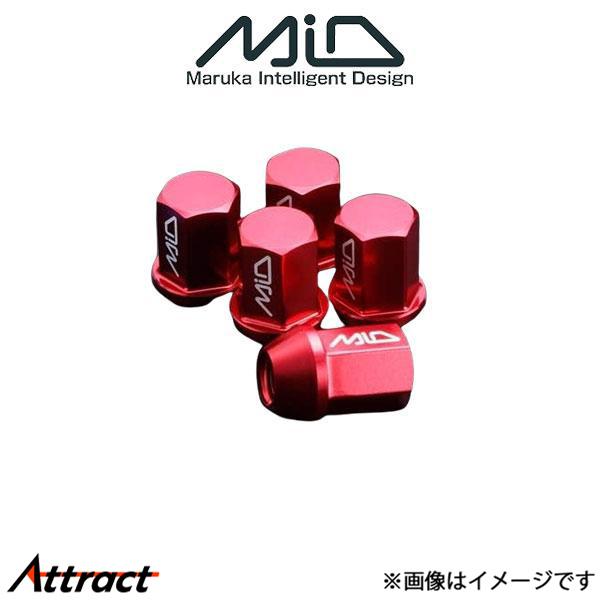 MID ジュラルミンナット L35 レッド M12x1.25 19HEX ナット(4個) 60度テーパー座ナット ホイールナット