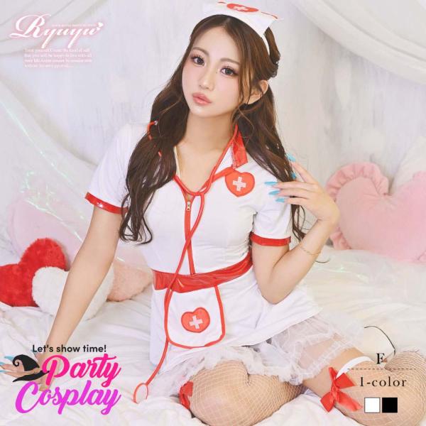 コスプレ 衣装 コスプレ衣装 ハロウィン コンパニオン イベント パーティー 仮装 キャバ Ryuyu ナース セクシー ストレッチ コンカフェ