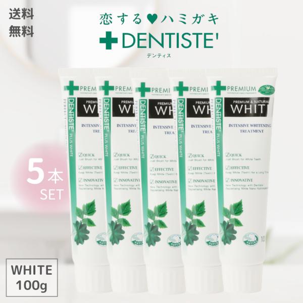 デンティス ホワイトニング 100g 5本セット 歯磨き粉 チューブ ミント 口臭予防 口臭ケア 口腔ケア 歯茎ケア オーラルケア エチケット チューブタイプ  送料無料