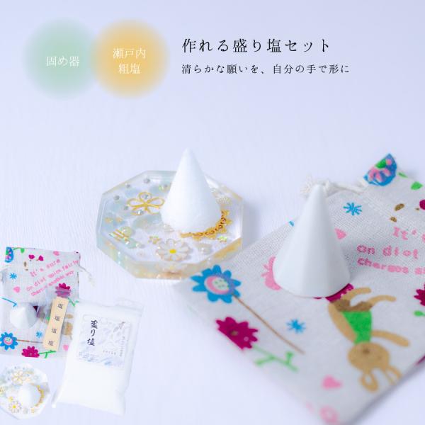 盛り塩 八角皿 風水オルゴナイト 粗塩100g 固め器 布袋付き 初めてでも