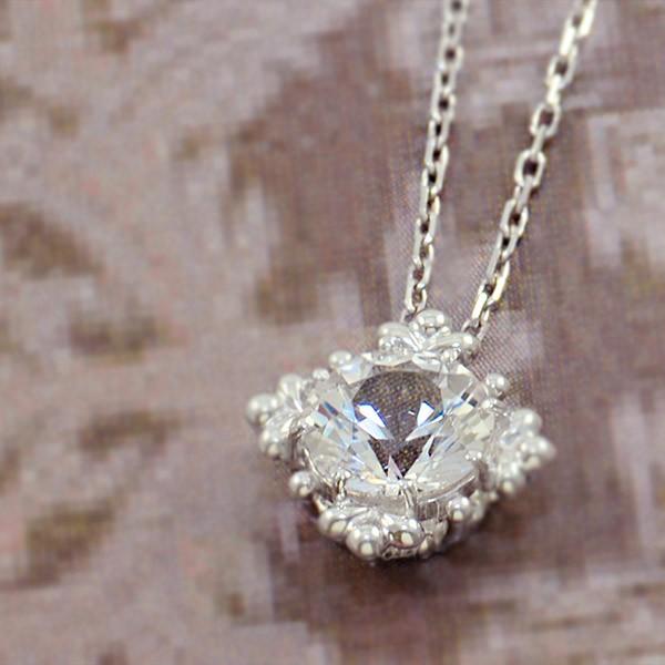 Pt900クォーツ天使の絵柄ダイヤモンドペンダントトップ