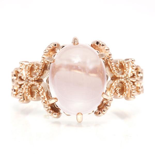 数量限定 スターローズクオーツ カボション リング グラニュレーション  