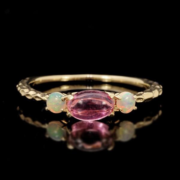 詰込福袋開催中 ピンクトルマリン オパールリング Nostalgia PT900 K18