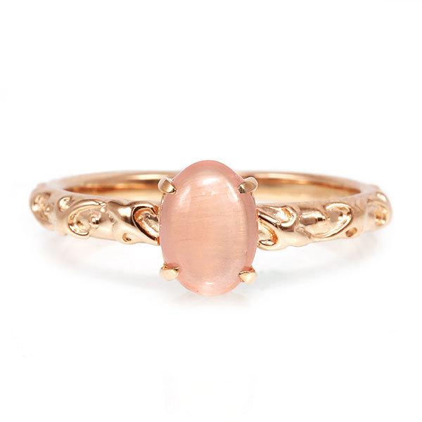 指輪 数量限定 ツタの葉モチーフ ロードクロサイト キャッツアイ