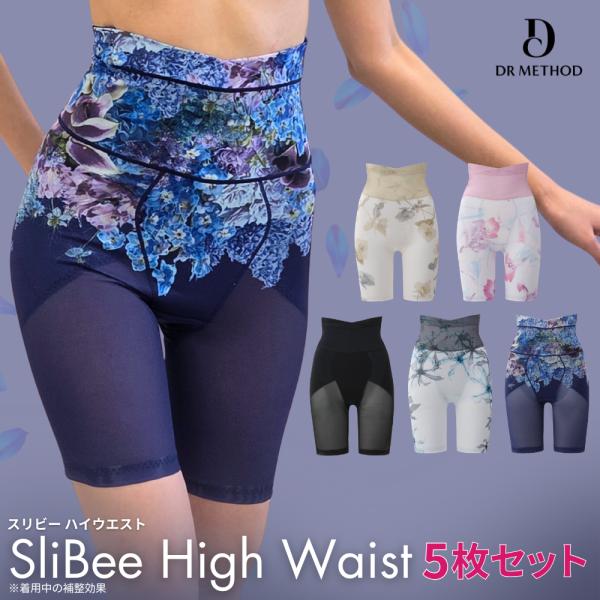 ガードル お腹引き締め SliBee High Waist スリビーハイウエスト 5枚セット シアーベージュ エアリーピンク シアーグレー ヒルズネイビー ブラック 公式