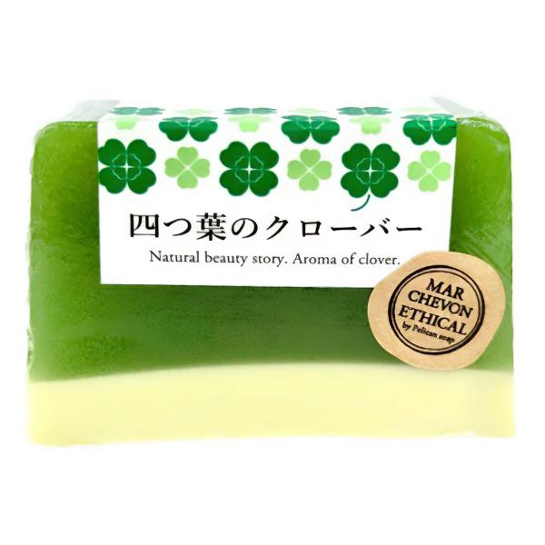 ペリカン石鹸 マルシェボン エシカルクリアソープ 四つ葉のクローバー