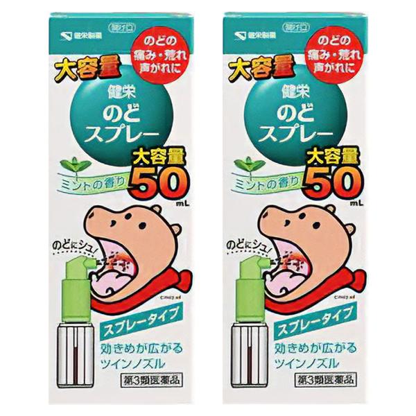 【第3類医薬品】健栄のどスプレー 50mL×2個セット メール便送料無料
