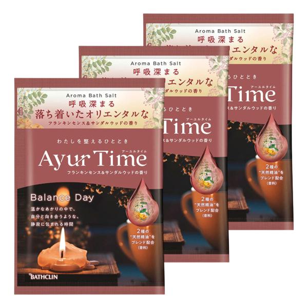 バスクリン アーユルタイム バランスデイ 40g バスソルト 入浴剤 浴用化粧料 ×3個