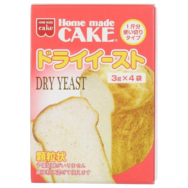 ※パッケージデザイン等は予告なく変更されることがあります。予め御了承下さい。特徴 予備発酵がいりません。直接粉に混ぜて使用できる顆粒状。ホームベーカリーにも便利な一斤分使い切りタイプです。原材料 ドライイースト/乳化剤、ビタミンC原産国名:...
