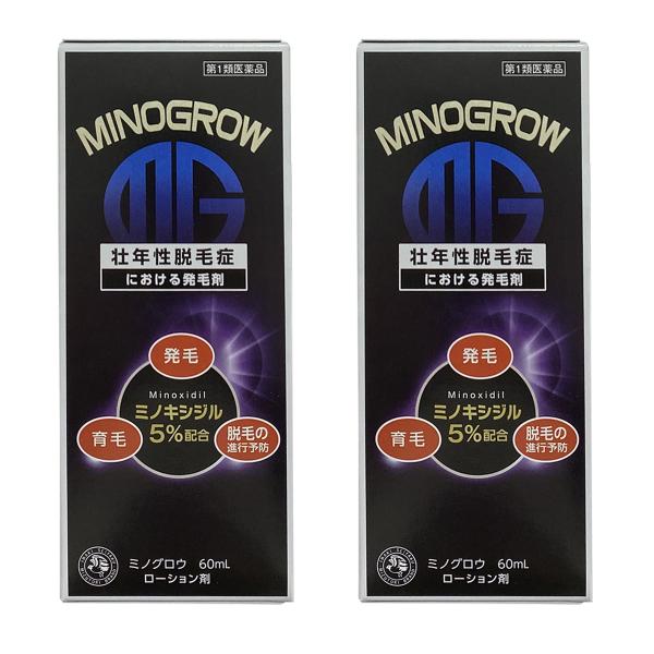 商品特徴ミノグロウは、有効成分ミノキシジルを5％配合した壮年性脱毛症用の発毛剤です。ヘアサイクルの成長期を刺激・延長させて毛髪を長くし、その数を増やします。容器は、1回量の1mLを計量できる構造になっています。効能・効果壮年性脱毛症における...